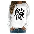 thumbnail image 1 of Awdenio Womens Spring Plus Size Tops Ladies Casual Long Sleeve Dog Paw Printing Tops Shirt Blouse Pullover, 1 of 3