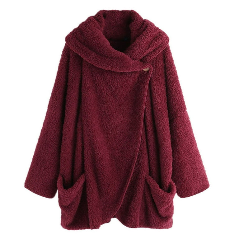 Women's Plush Large Lapel Cardigan Women's Plush Large Lapel Cardigan