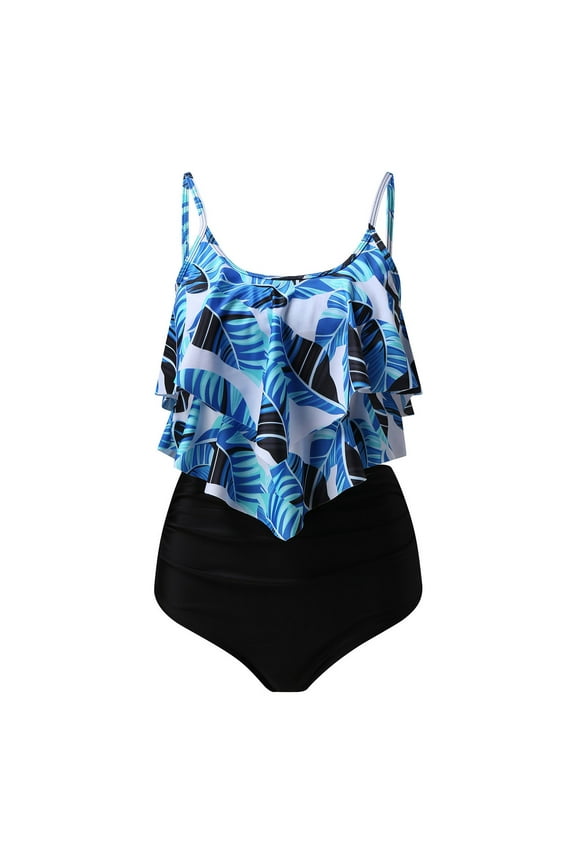 Womens Swimsuits Tummy Control Tankini Plus Size Two Piece Bathing Suits Swimwear with Shorts