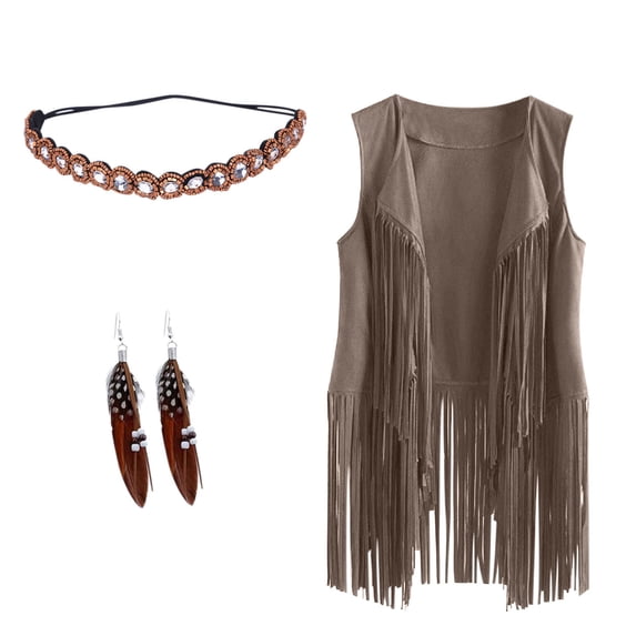 Awdenio Womens Tank Tops , Headpiece Headband Earrings Suede Earrings Cosplay Hippie Women's Girls' Tassel Fringe Cosplay Costume Performance Party / Evening Masquerade Tank Tops