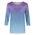 thumbnail image 1 of KIHOUT Womens Tops Long Sleeve Petite Loose T-shirt Casual 3/4 Sleeves Fashion Printed Blouse Round Neck Tops, 1 of 5