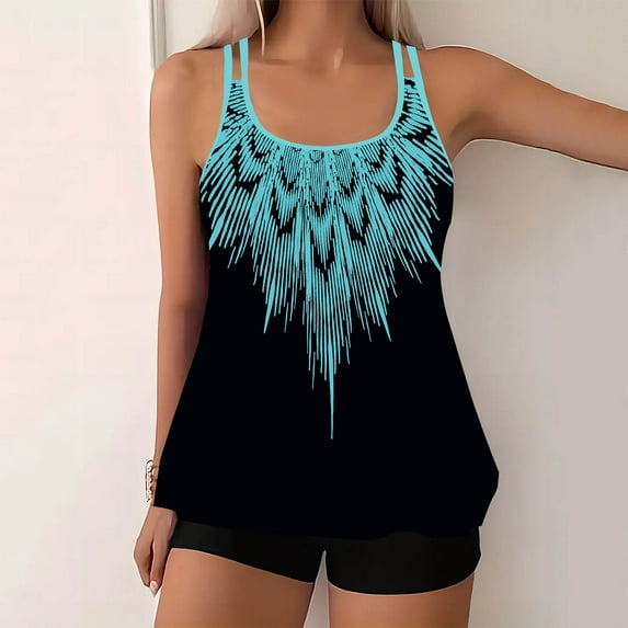 Awdenio Wwomens Swimsuits Tummy Control, Bathing Suit Solid Color Drawstring Side Halter Neck Tankini Set