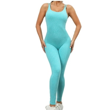 Sexy Workout Leggings for Women One-Piece Sport Yoga Jumpsuit Running ...