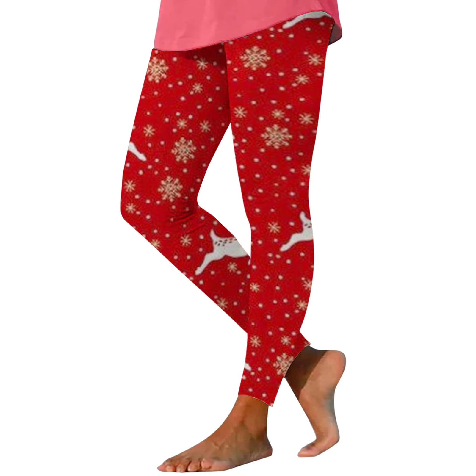 Dallonan Flare Yoga Pants Women Leggings High Waisted Pants Christmas Tree  Wood Forest on Red Small at  Women's Clothing store