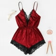 thumbnail image 1 of Awdenio for Women Plus Size, Fashion Women Cute Girl V-Neck Lace Splice Bodysuit Sleepwear Bodydoll, 1 of 5