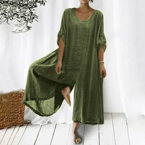 Awdenio jumpsuits for Women Dressy Summer Ruffle Sleeves Square Neck Rompers Drawstring Overalls with Pockets