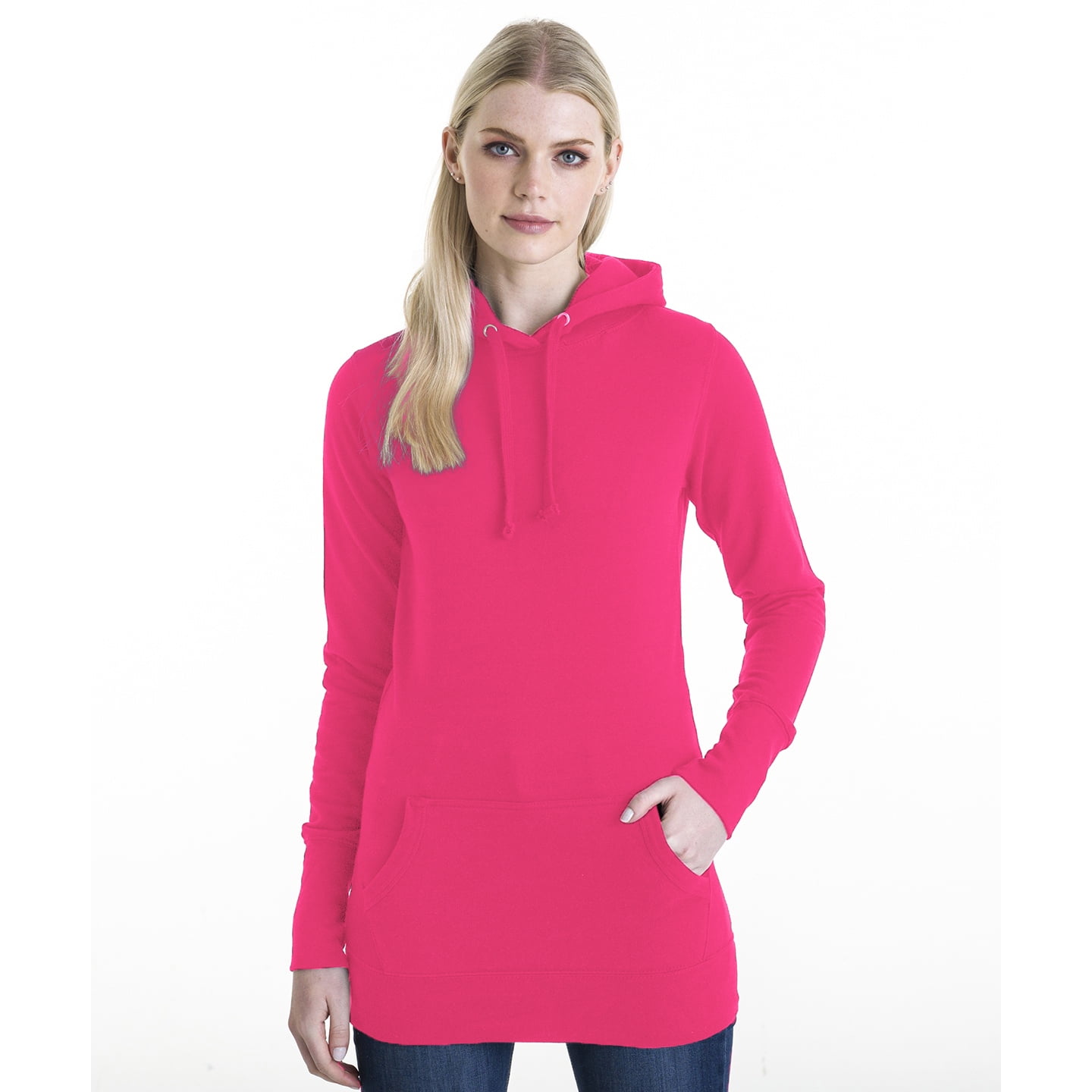 Awdis Girlie Womens Longline Hooded Sweatshirt Hoodie