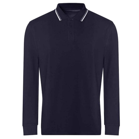 Awdis Mens Tipped Long-Sleeved Polo Shirt