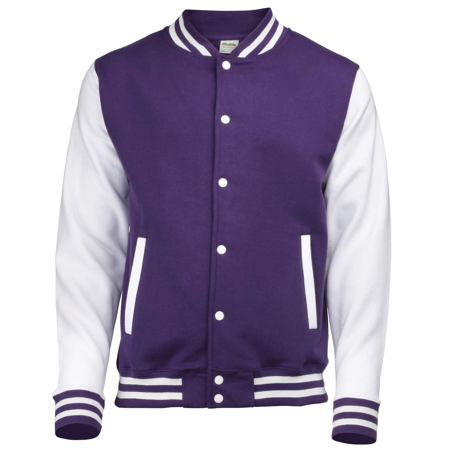 Men's Classic Two Tone Snap Button College Sports Letterman