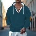 thumbnail image 1 of Awdneio Mens Hoodie Casual Cotton Hoodies Drawstring Quarter Zip Pullover Sweatshirts, 1 of 7