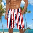 thumbnail image 1 of Awdneio Shorts Men 4th of July Board Shorts American Flag Shorts with Pockets Swim Trunks Suit, 1 of 5