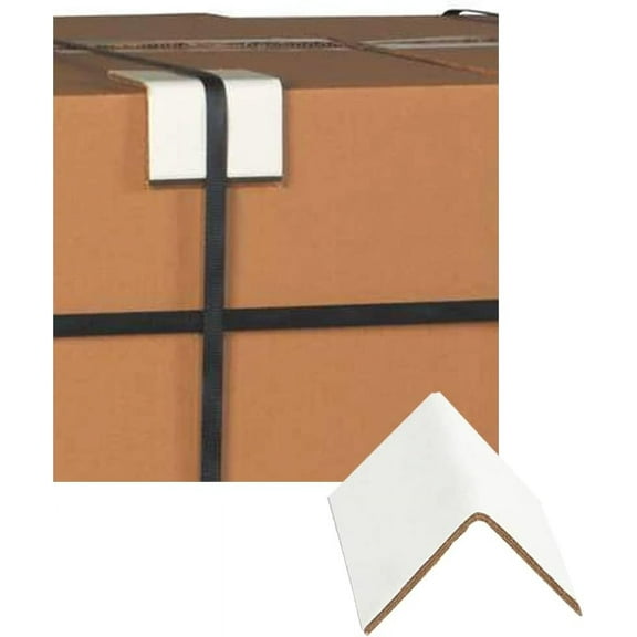 AwePackage Cardboard Edge Strapping Protectors 100 Pack - V board Edge Corner Guard, White 0.120 Thickness (2 x 2 x 4)