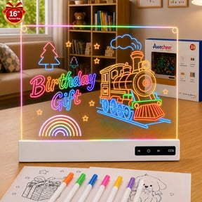 Awecheer 2000mAh Rechargeable 16''LED Drawing Board for Kids,Magnetic Drawing Board,Led Writing Board Glow Pad,Arts & Crafts,Creative Toy Birthday Gift for Boys & Girls, Light Up Toy