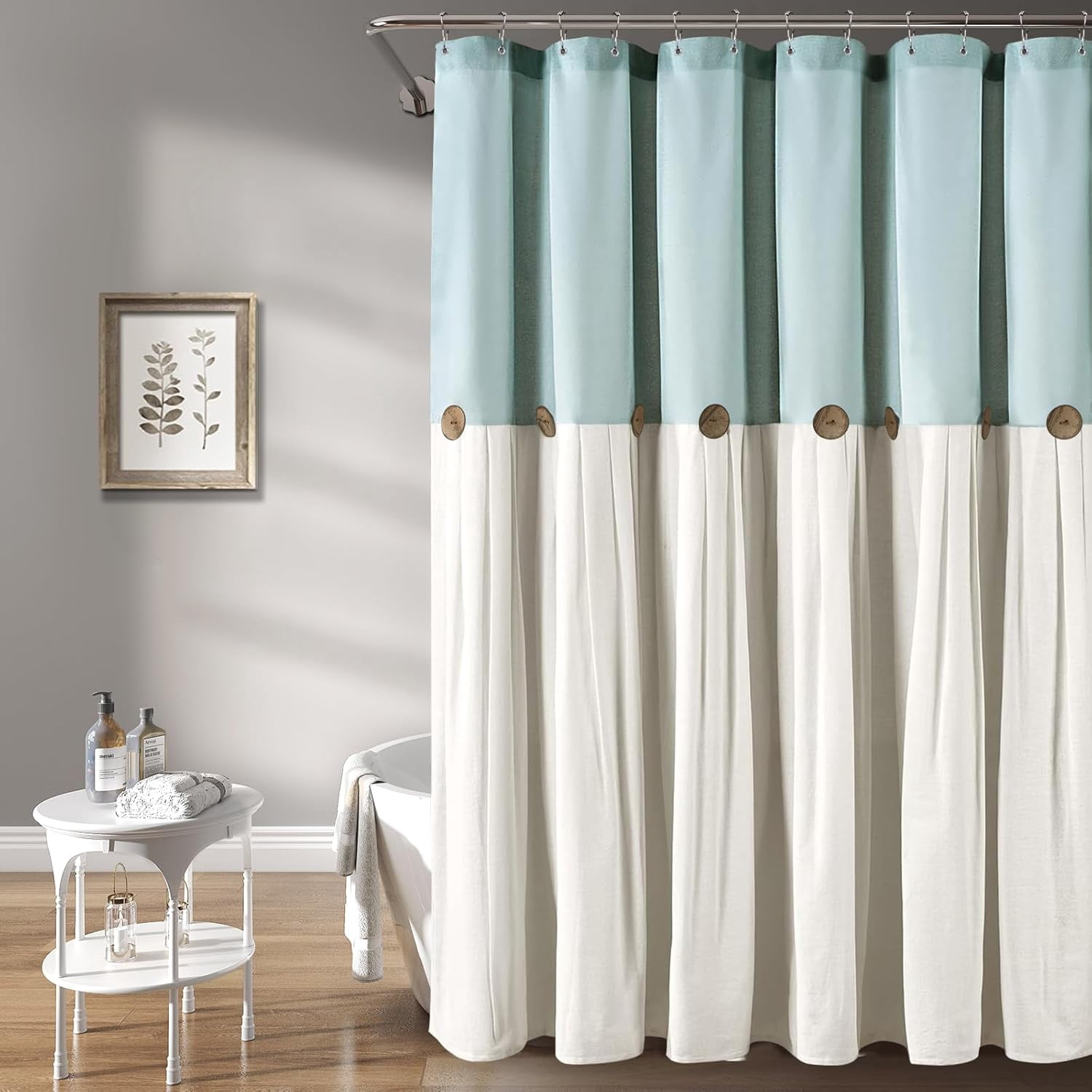 Awellife Tenda da doccia in stile bohémien, con nappe, per bagno, 213 x