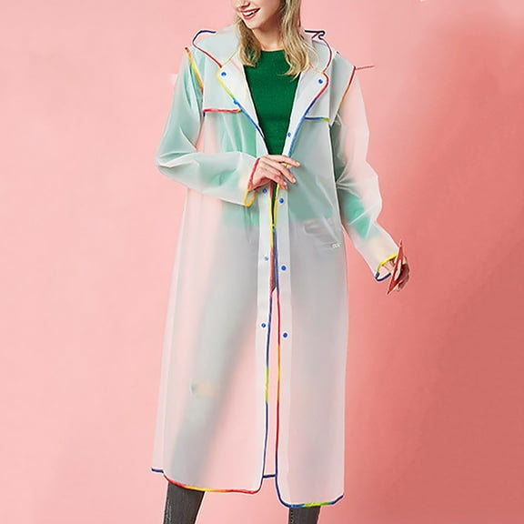 Awenio Rain Jacket Women Raincoats For Women Men Reusable Portable Waterproof Long Rain Ponchos with Hoods