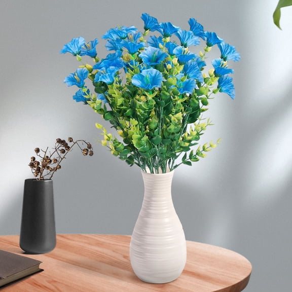 Awepensk Artificial flowers for Garden Patio Decor Plastic Plants wedding Centerpieces Tables Decorations (Blue 13.7"x7.5")