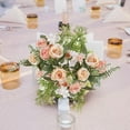 thumbnail image 1 of Awepensk Artificial Rose and Daisy Flowers DIY Bridall Bouquet for Bride Bridesmaid Centerpieces Floral Arrangement Home Decoration (Pink 11.2"x5.9"), 1 of 7