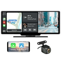 Awesafe 10.25 Inch IPS Touch Screen Wireless Carplay Android Auto Bluetooth Unit  Portable Car Radio Stereo with 1080p Backup Camera DVR GPS Navigator AirPlay AUX/FM Googel Siri