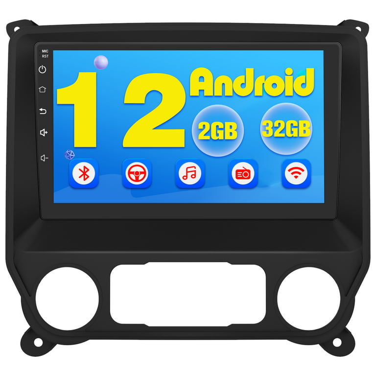Radio Coche Android 12 Din 2 Bluetooth 7 Pulgadas 2GB 32GB Apple Carplay  Inalámbrico Android Auto