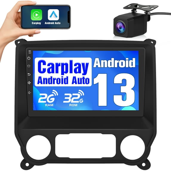 Awesafe 10 inch Car Radio Stereo for Chevrolet Silverado GMC Sierra 2014-2018 Support Wireless Carplay Android Auto 2+32GB GPS Bluetooth Rear Camera