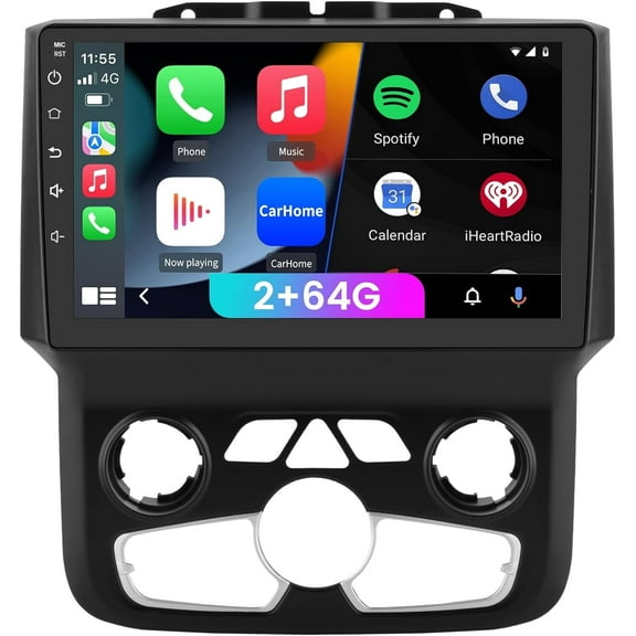 Awesafe 2GB 64GB Car Stereo Radio Compatible for Dodge Ram 2013-2019 1500 2500 3500,9 Inch Head Unit with Wireless CarPlay Android Auto GPS/FM/WiFi/USB/SWC