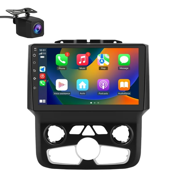 Awesafe 9" Android 13 Car Stereo for Dodge RAM 1500/2500/3500 2013-2018 with 2+64G, IPS Touchscreen, Wireless CarPlay/AAuto, Backup Cam, GPS/FM/Navi/BT/SWC (Auto AC)