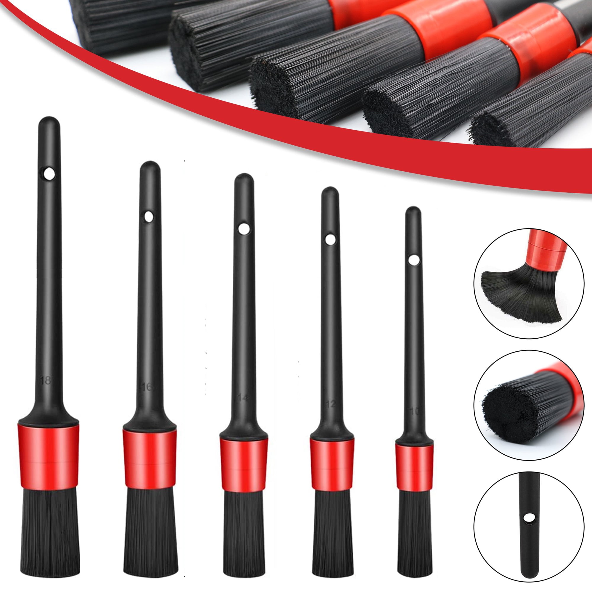 FGY 10 PCS Car Detailing Brush Kit for Auto Interior and Exterior Includes  Detailing Brushes, Wire Brush & Air Vent Brush, Cleaning Towel