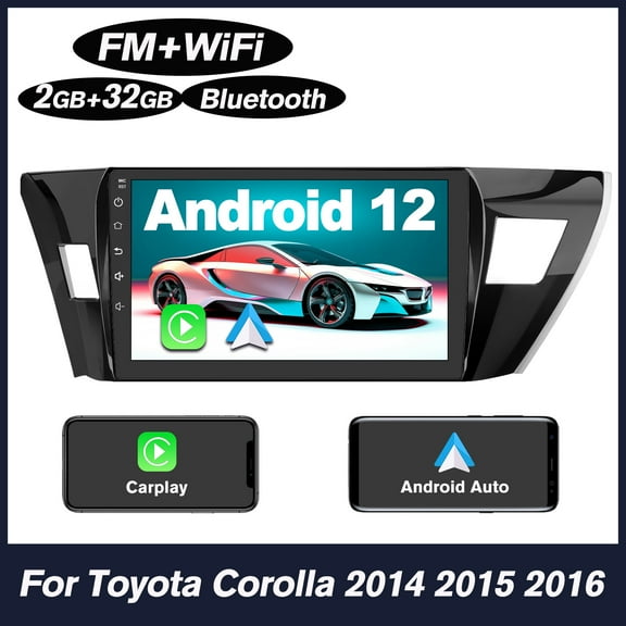 Awesafe Wireless Carplay Car Stereo for Toyota Corolla 2013 2014 2015 2016 with Android Auto,10 Touchscreen 32GB Radio GPS Navigation WiFi FM ABluetooth +Mic