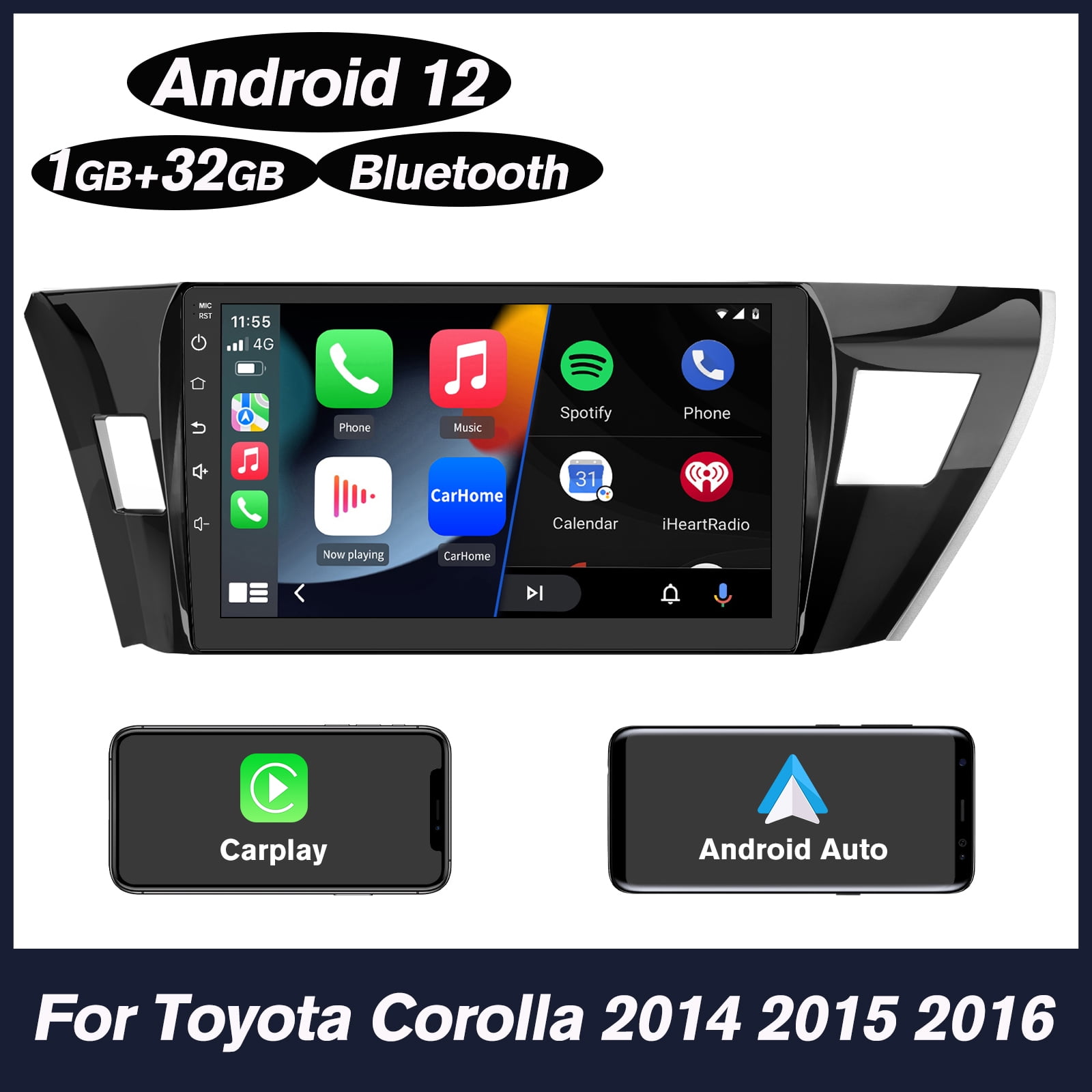 Awesafe Wireless Carplay Car Stereo for Toyota Corolla 2013 2014 2015