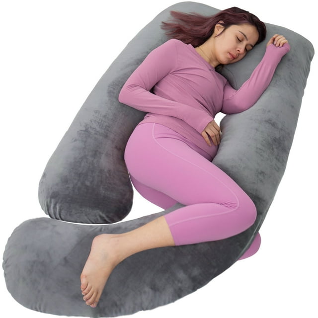 Awesling 60inch UShaped Pregnancy Pillow, Full Body Support, Velvet