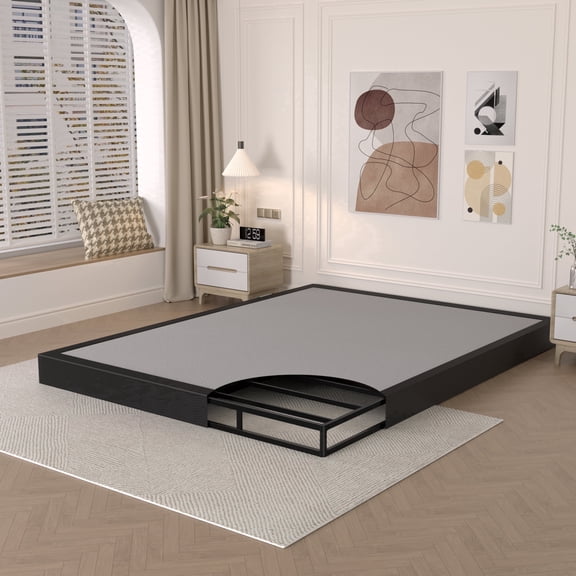 Awesofurni 5-inch King Size Box Spring, Heavy-Duty Metal Mattress Foundation with Fabric Cover, Noise-Free, Easy Assembly