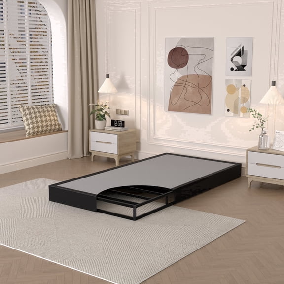Awesofurni 5 inch Twin Box Spring, Heavy Duty Metal Mattress Foundation with Fabric Cover, Noise-Free, Easy Assembly