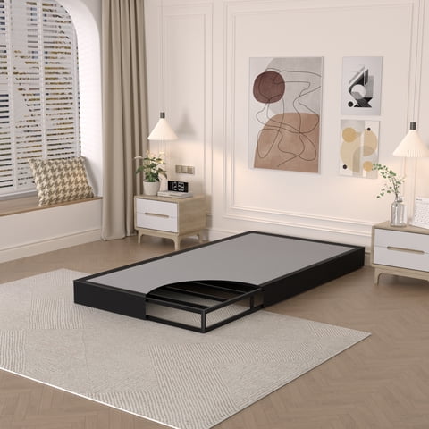 Awesofurni 5 inch Twin Box Spring, Heavy Duty Metal Mattress Foundation with Fabric Cover, Noise-Free, Easy Assembly
