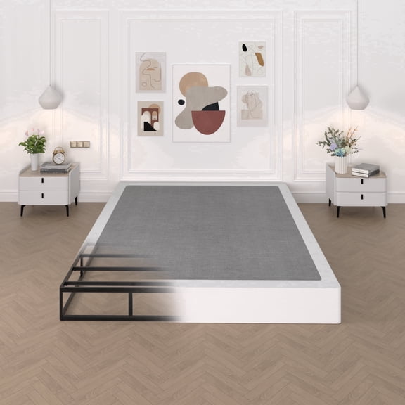 Awesofurni 7 inch Full Size Box Spring,Heavy Duty Metal Mattress Foundation with Fabric Cover, Easy Assembly, Noise-Free