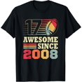 thumbnail image 1 of Awesome 17 Since 2008 Football 17th Birthday Boy Retro T-Shirt, 1 of 3