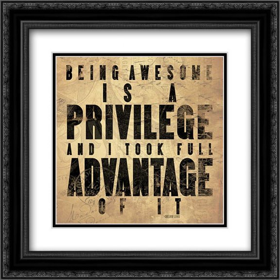 Awesome 2 2x Matted 20x20 Black Ornate Framed Art Print by Grey, Jace