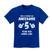 Awesome 5-Year-Old Tstars T-Shirt - Perfect 5th Birthday Gift - Kids' Party Humor Tee - Boys' Unique Birthday T-shirt - Comfy Cotton Unisex Apparel - Fun B-Day Celebration Graphic Shirt for Children