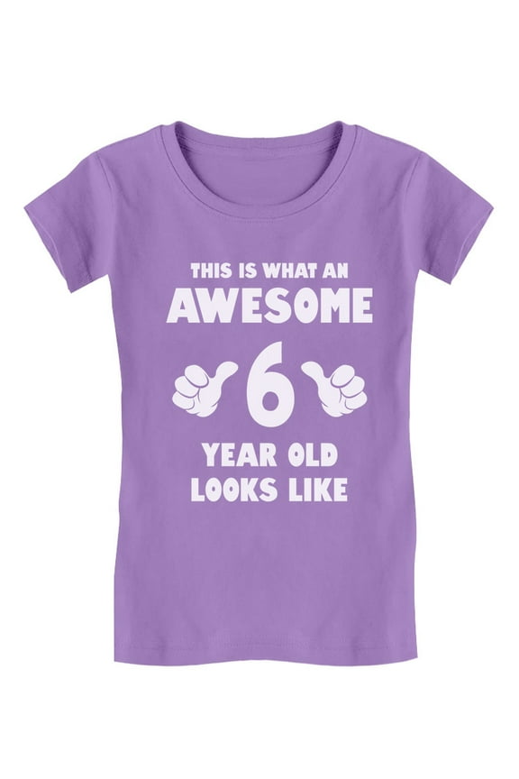 Awesome 6th Birthday Tstars Girls T-Shirt - Celebratory Gift for Six-Year-Olds - Unique Birthday Party Outfit - High-Quality Cotton Graphic Tee - Ideal for Family Celebrations
