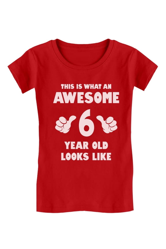 Awesome 6th Birthday Tstars Girls T-Shirt - Celebratory Gift for Six-Year-Olds - Unique Birthday Party Outfit - High-Quality Cotton Graphic Tee - Ideal for Family Celebrations