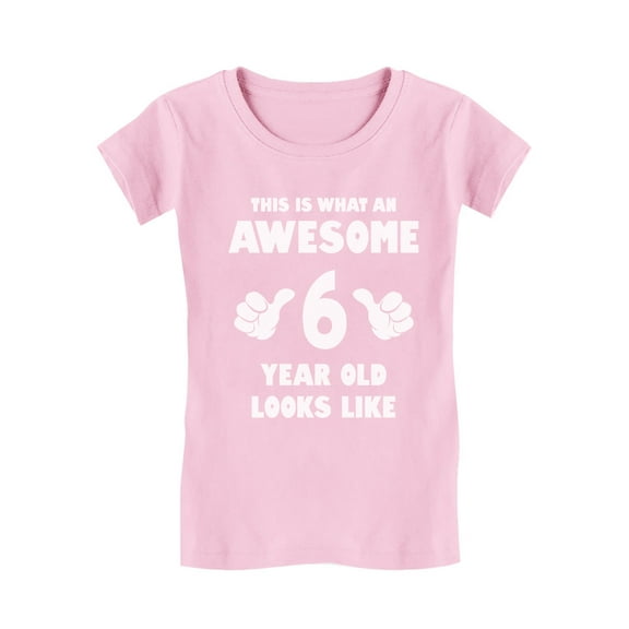 Awesome 6th Birthday Tstars Girls T-Shirt - Celebratory Gift for Six-Year-Olds - Unique Birthday Party Outfit - High-Quality Cotton Graphic Tee - Ideal for Family Celebrations