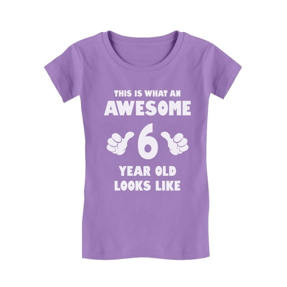 Awesome 6th Birthday Tstars Girls T-Shirt - Celebratory Gift for Six-Year-Olds - Unique Birthday Party Outfit - High-Quality Cotton Graphic Tee - Ideal for Family Celebrations