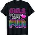thumbnail image 1 of Awesome 80's Girls Just Wanna Have Fun 1980s T-ShirtMen and women, Black T-shirt, size: Extra large, 1 of 4