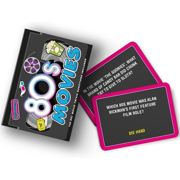 Awesome 80s Movie Trivia  100-Card Quiz Game for Family, Friends, and 1980s Film Fans
