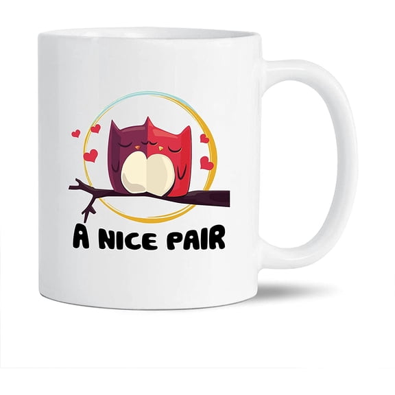 Awesome A Nice Pair Pottery Coffee Mug, Owl Tea Mug, Owl Cup Gift Ideas For Men / Women, Owl White Ceramic Teacup 11 Oz.