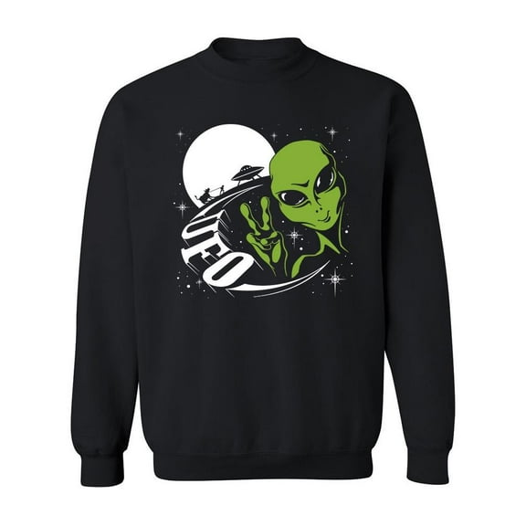 Awesome Alien Ufo Design  Sweatshirt Men -Image by Shutterstock, Male XX-Large