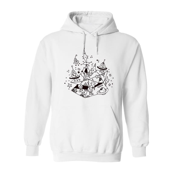 Awesome Aliens Design Hoodie Men -Image by Shutterstock, Male Large