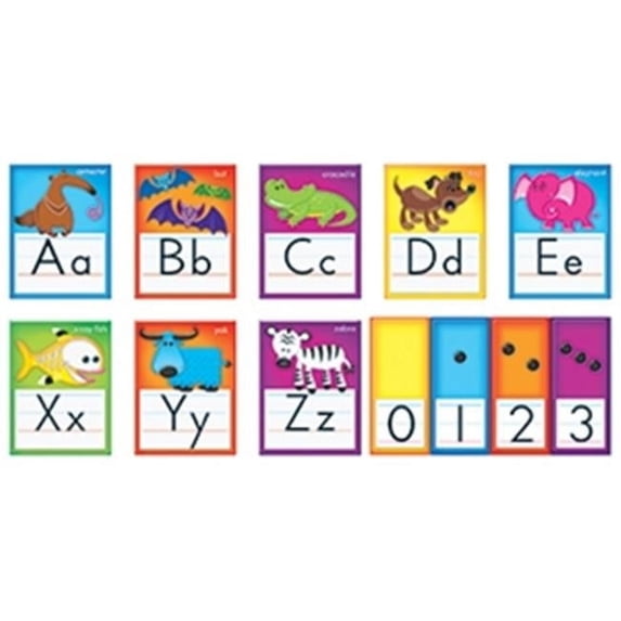 Awesome Animals Alphabet Cards Std- Manuscript Bulletin Board Set
