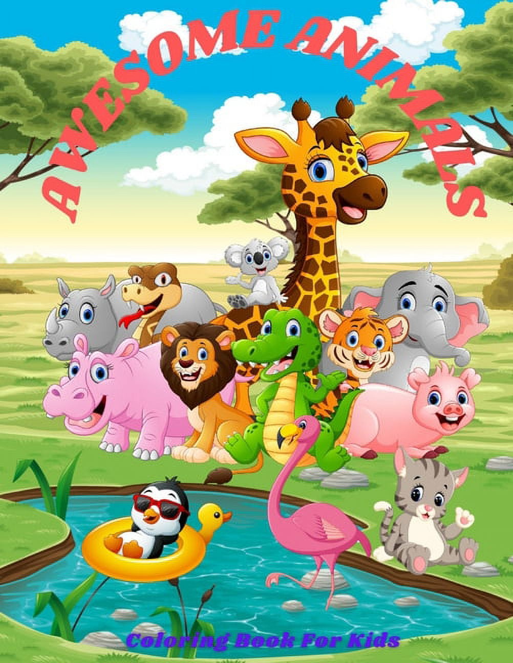 Awesome Animals - COLORING BOOK FOR KIDS - Walmart.com