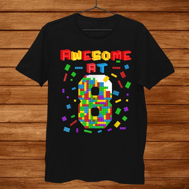 Awesome At Building Blocks Birthday Kids Shirtth Shirt Gift Black