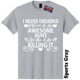 thumbnail image 1 of Awesome Aunt T-Shirt Mothers Day Baby Shower Gender Reveal Funny Unisex Womans The Twisted Donut, 1 of 5